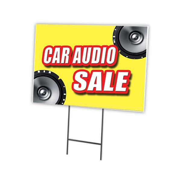 Signmission Car Audio Sale Yard Sign & Stake outdoor plastic coroplast window, C-1824 Car Audio Sale C-1824 Car Audio Sale - main